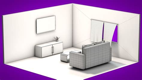 3d Model Isometric Living Room Vr Ar Low Poly Cgtrader