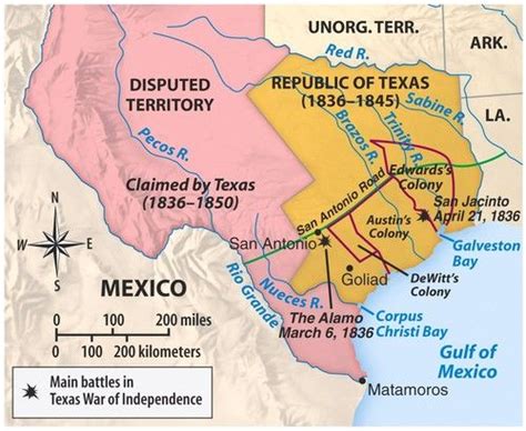 Main Battles In The Texas War Of Independence History Timeline Us