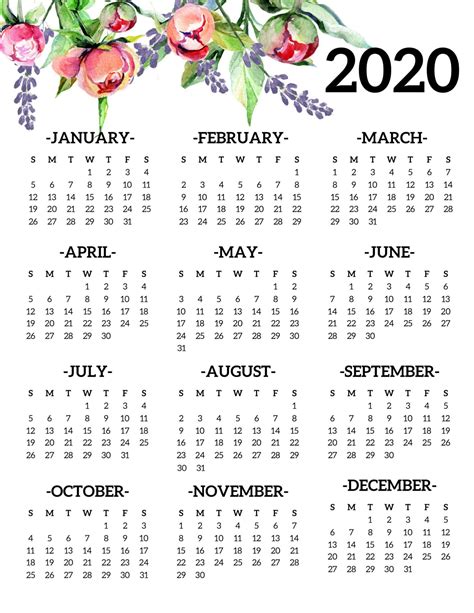Catch Free Printable Calendars No Download 2020 Calen