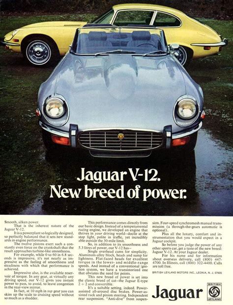 Brochures Jaguar Cars Jaguar E Type Car Advertising Car Ads