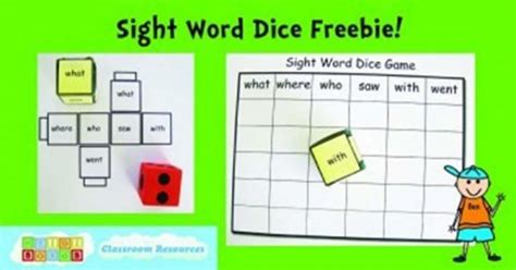 Sight Word Dice Game Free