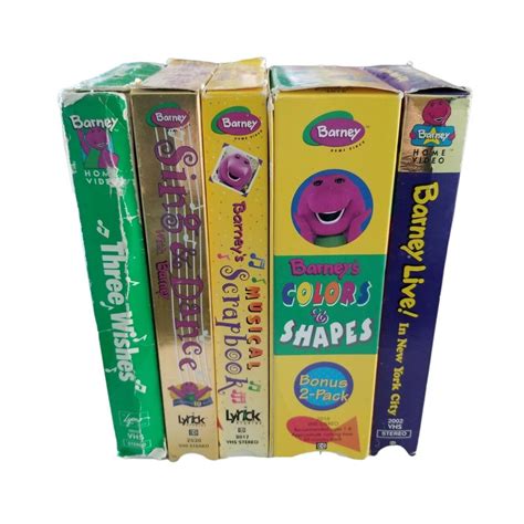 Barney Vhs Lot Of 5 Three Wishes Live In New York City Sing And Dance