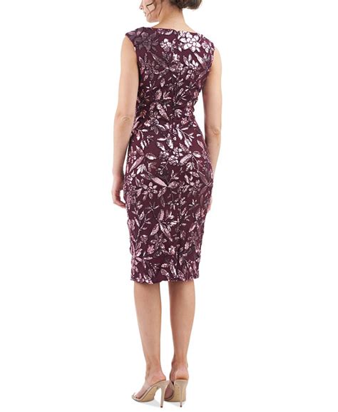 Js Collections Womens Sequin Print Sleeveless Sheath Dress Macys