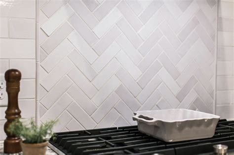 2x6 White Herringbone Mosaic Tile Mercury Mosaics