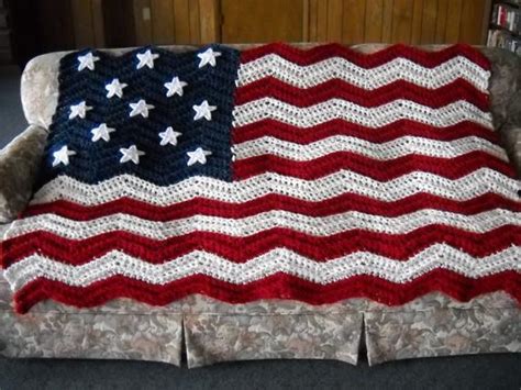 American Flag PATTERN For Afghan Q Hook Ripple Crochet 13 Etsy