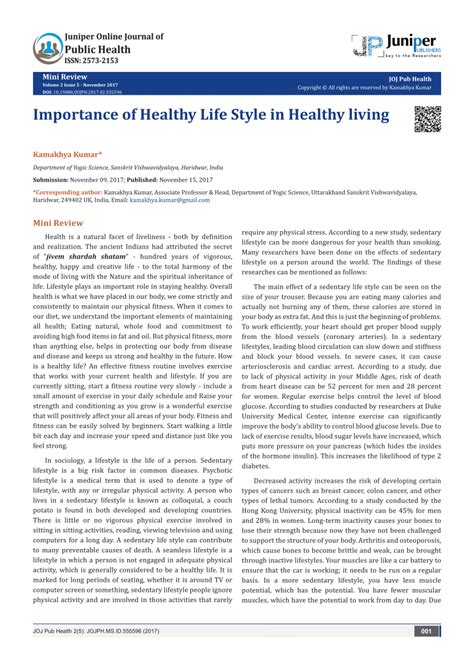 Pdf Importance Of Healthy Life Style In Healthy Living
