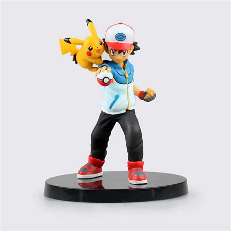 Classic Anime Ash Ketchum Pikachu Pvc Figure Collectible Model Toy 13