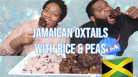 Jamaican Oxtails With Rice And Peas Mukbang Youtube
