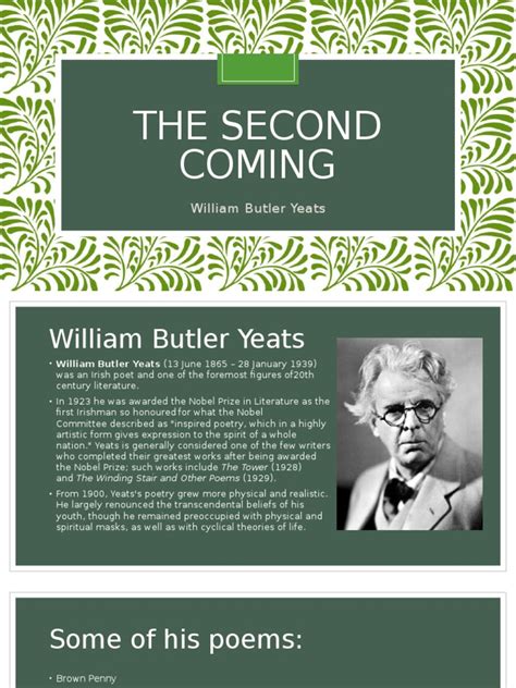 The Second Coming W B Yeats Poetry