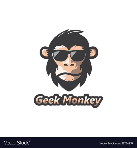 Geek Monkey Icon Logo Royalty Free Vector Image