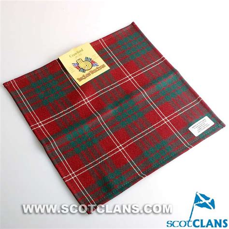 Clan Crawford Modern Wool Tartan Handkerchief Pocket Square Pocket