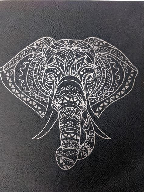 Elephant Notebook Journal Laser Engraved On Leatherette Travel