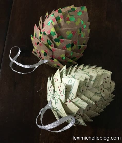 Lexi Michelle Blog Diy Paper Pine Cone Christmas Ornaments