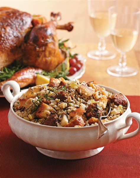 Remove turkey parts from neck and breast cavities and reserve for other uses, if desired. Wild Rice Turkey Dressing Recipes - gluten-free - TasteFood - This delicious sausage & wild rice ...