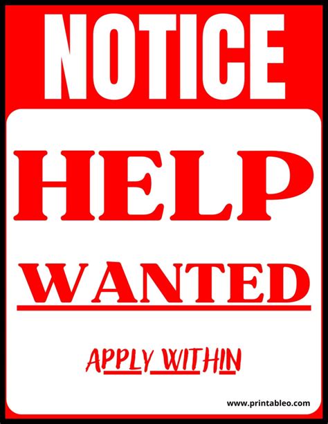 14 help wanted sign download free printable pdfs