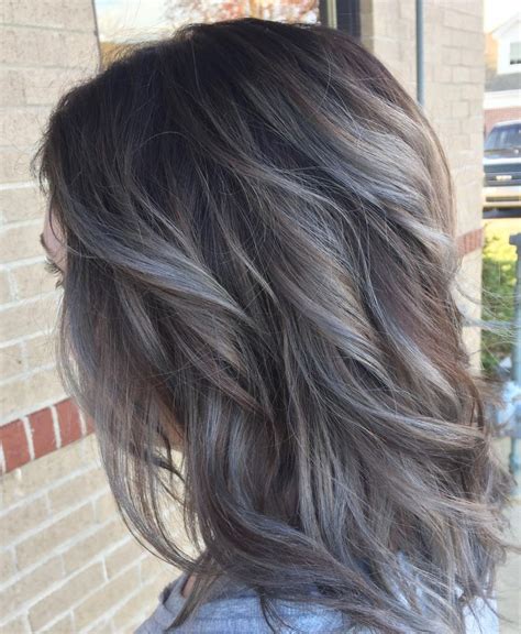 60 Ideas Of Gray And Silver Highlights On Brown Hair Brown Hair