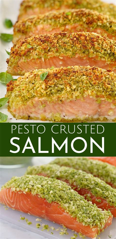 This baked salmon recipe is simple as heck to prepare, and you can enjoy the salmon as is, with i find that oven baked salmon cooks best at higher temperatures for less time. Baked Pesto Salmon - fresh salmon fillets, topped with a crunchy basil pesto crust then oven ...