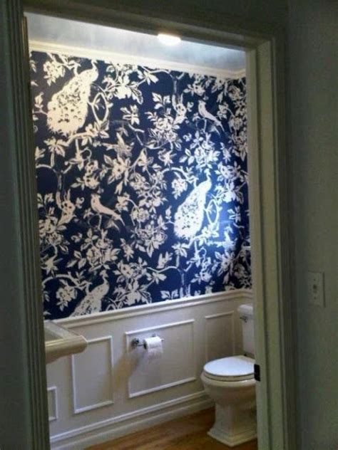 Chinoiserie Chic Powder Room Wallpaper Blue Powder Rooms Room Wallpaper