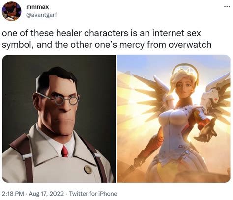 One Of These Healer Characters Is An Internet Sex Symbol And The Other Ones Mercy From