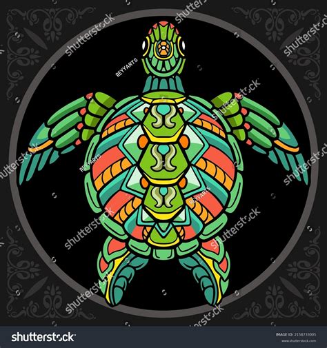 Colorful Turtle Zentangle Arts Isolated On Stock Vector Royalty Free