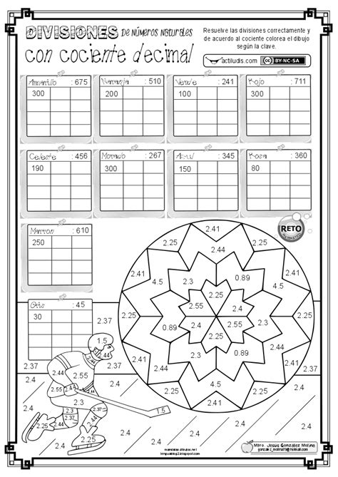Dibujos Para Colorear Con Divisiones : Calcula y colorea de divisiones