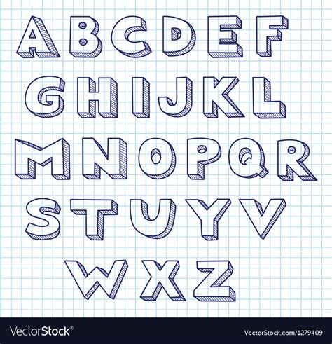Scribble Alphabet Royalty Free Vector Image Vectorstock