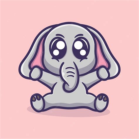 Premium Vector Cute Happy Elephant Cartoon Vector Icon Illustration