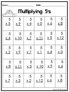 24 Multiplication Practice Printable Worksheets. 2nd-4th Grade Math.