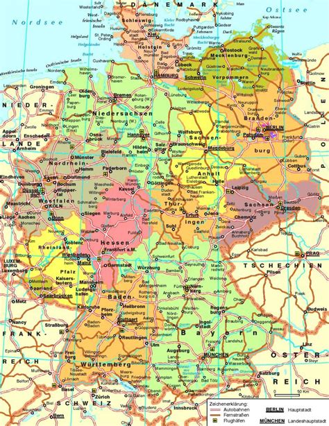 Mapa De Carreteras De Alemania Mapa De Carreteras De Alemania Con