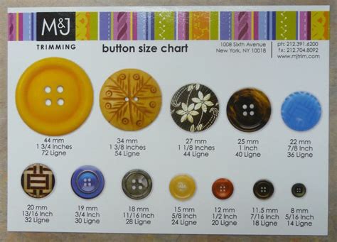 Button Size Chart By Mandj Trimming Button Crafts Tool Design Button Art