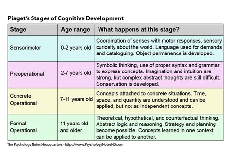 What Are Piagets Stages Of Cognitive Development