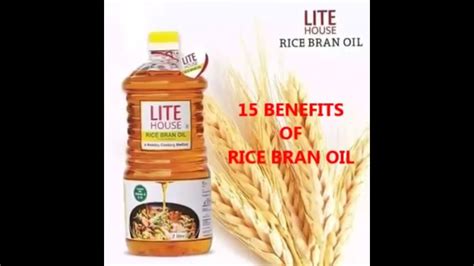 The following are a few: 15 benefits of rice bran oil- hindi - YouTube