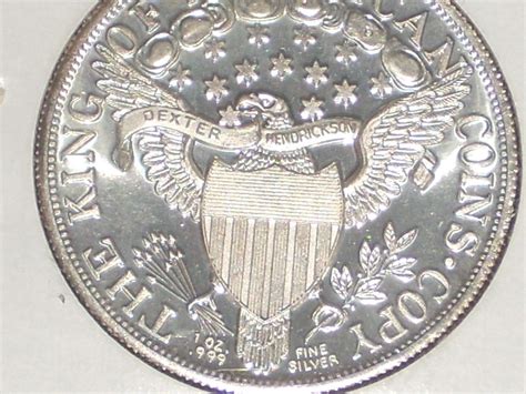 1 Oz 999 Fine Silver Dollar Round Dexter Hendrickson Liberty 1804