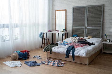 Interior Of Messy Bedroom Stock Photo