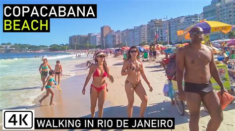 Walking COPACABANA BEACH Rio De Janeiro Brazil 4K2021 YouTube