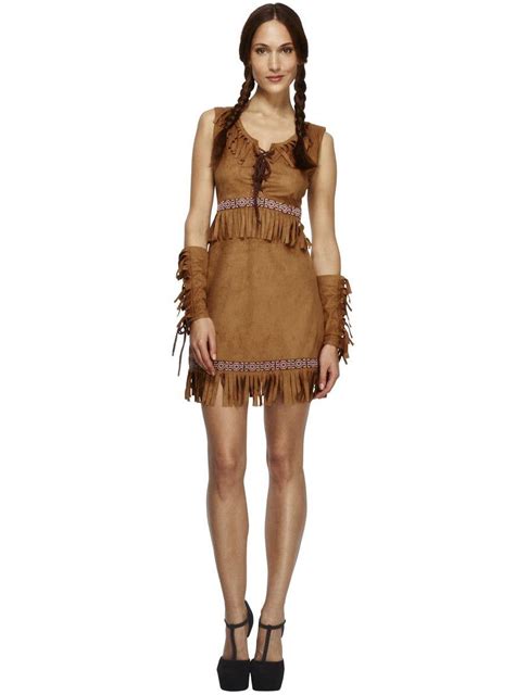 Ladies Pocahontas Native American Indian Wild West Fancy Dress Party Costume Uk