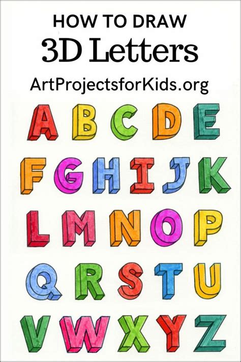 It's the job that you sluggishly get ready for in the morning. How to Draw 3D Letters · Art Projects for Kids