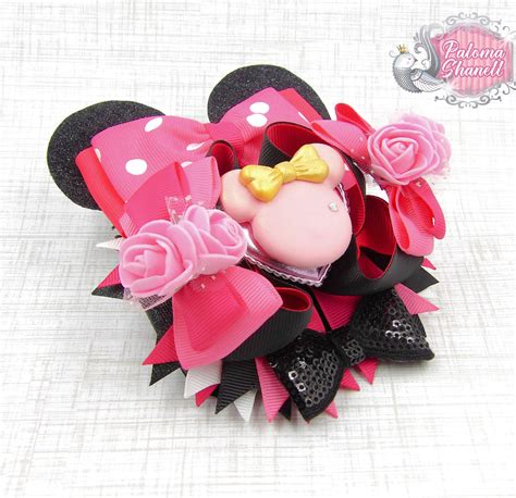 Hot Pink Bow Minnie Bow Mouse Hairbow Pink Hair Clips Ott Bows Etsy