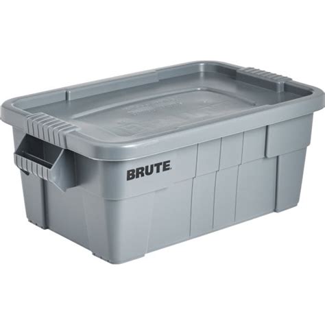 Storage bin lids bin lid designs vary depending upon the application, and it's important to select the right lid. Rubbermaid 14 Gal Gray Plastic Brute Storage Tote With Lid ...