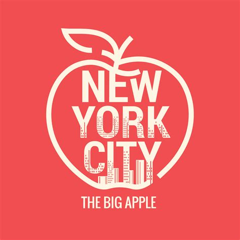 Big Apple New York City Symbol With Skyline Background 273346 Vector