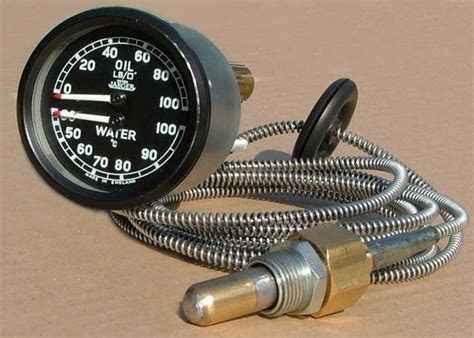 Smiths Dual Oil Pressure Water Temperature Gauge Black Face With Black Ring