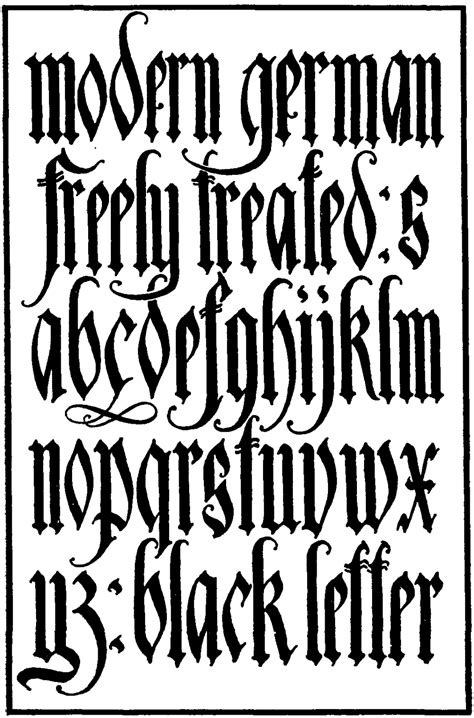 German Black Letter Font Tattoo Lettering Alphabet Lettering