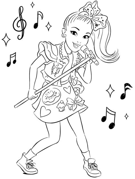 Jojo Siwa Singing Coloring Page Download Print Or Color Online For Free