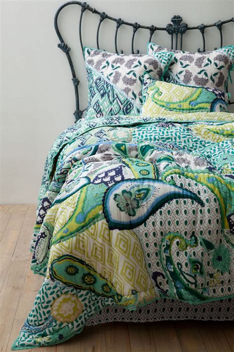 Daydreamer Quilt Blue Comforter Anthropologie Bedding Paisley Bedding