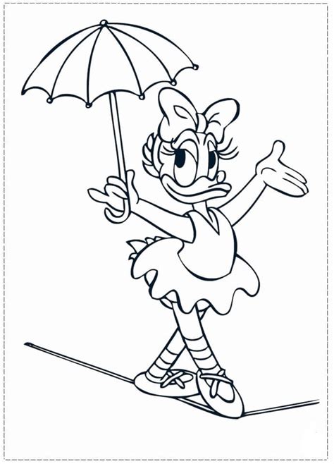 Daisy Duck Sosteniendo Paraguas Danc Ballet Para Colorear Imprimir E Dibujar Coloringonly