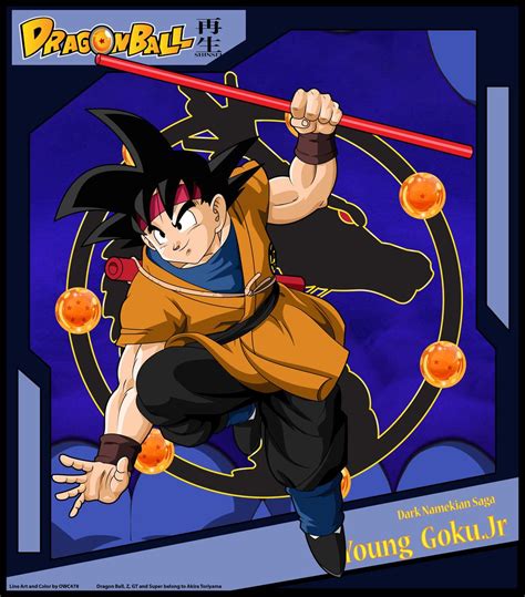 His body was surrounded by a yellow hair went from black to a reddish brown goku put the dragon ball onto the floor and faced tambourine. Young Goku Jr. (Dark Namekian Saga) Flashback by OWC478 on DeviantArt | Anime dragon ball, Anime ...