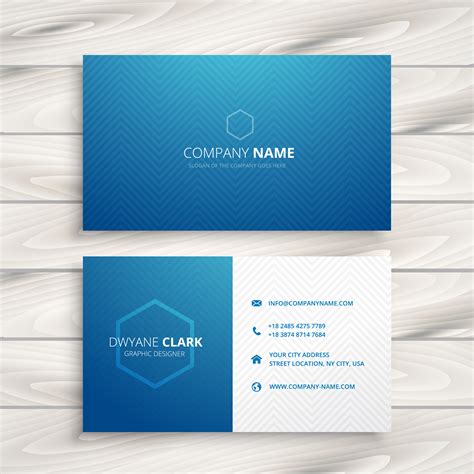 Clean Simple Blue Business Card Template Vector Design Illustrat