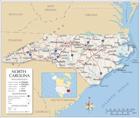 Political Map Of North Carolina Map