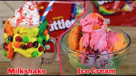 Homemade Skittles Ice Cream And Milkshake Youtube