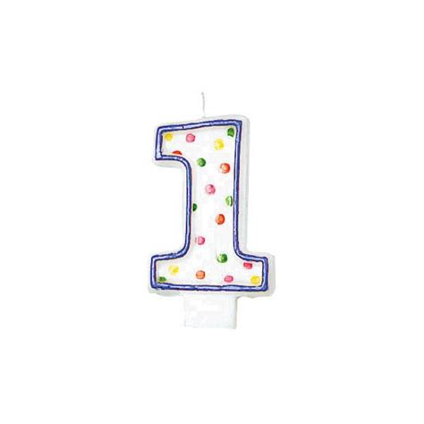 Polka Dot Number Candle 1 Party Value